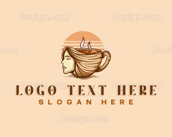 Lady Coffee Cup Logo