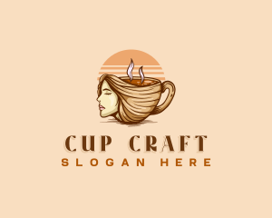 Lady Coffee Cup logo design