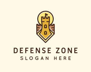 Castle Defense Tower logo design