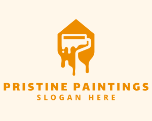 Orange Paint Roller logo design