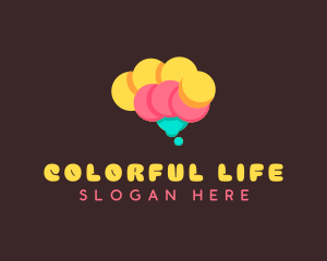 Colorful Brain Bubbles  logo design