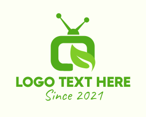 Green Television Leaf logo