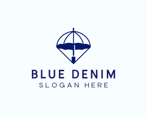 Blue Weather Umbrella logo design