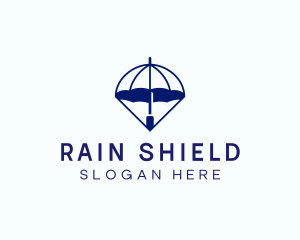 Blue Weather Umbrella logo design