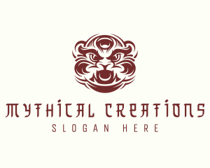 Mythical Chinese Lion logo design