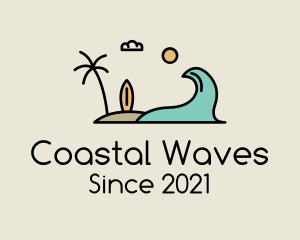 Surfing Surf Beach Wave logo design