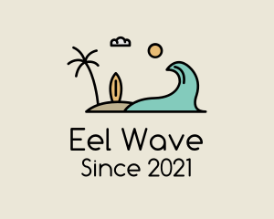 Surfing Surf Beach Wave logo design