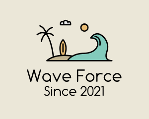 Surfing Surf Beach Wave logo