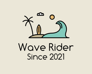 Surfing Surf Beach Wave logo design