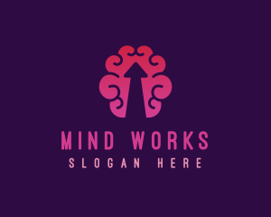 Brain Mind Arrow logo design