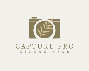 Vintage Leaf Camera logo design