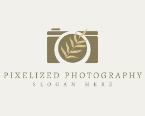 Vintage Leaf Camera logo design