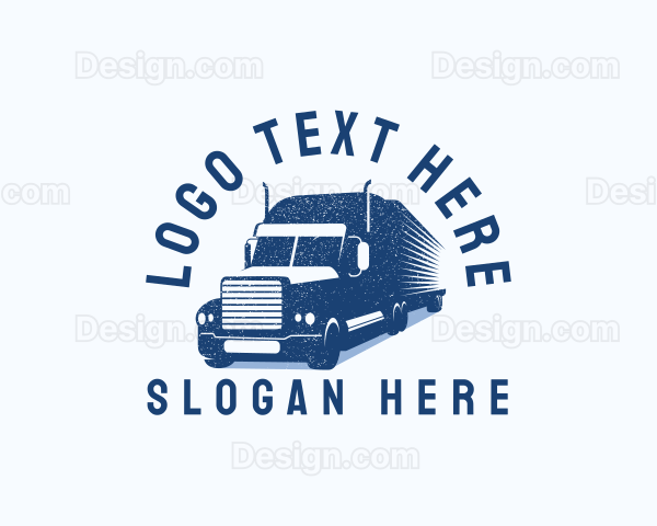 Trailer Truck Logistics Transportation Logo