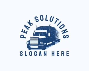 Trailer Truck Logistics Transportation Logo