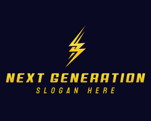 Power Lightning Bolt logo design