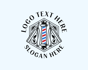 Barbershop Pole Razor logo