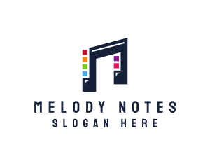 Music Note Mix logo design