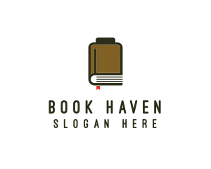 Library Book Bookmark logo design