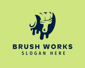 Brush Paint Drip logo design