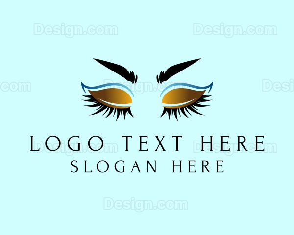 Gold Eyebrow Lashes Logo