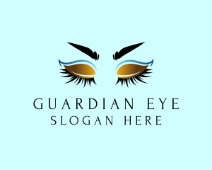 Gold Eyebrow Lashes logo design