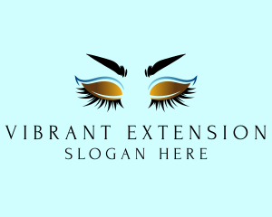 Gold Eyebrow Lashes logo design