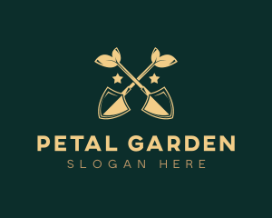 Lawn Care Shovel Landscaper logo design