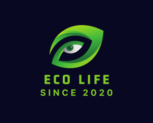 Green Leaf Eye logo design