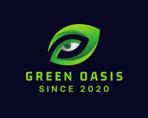 Green Leaf Eye logo design