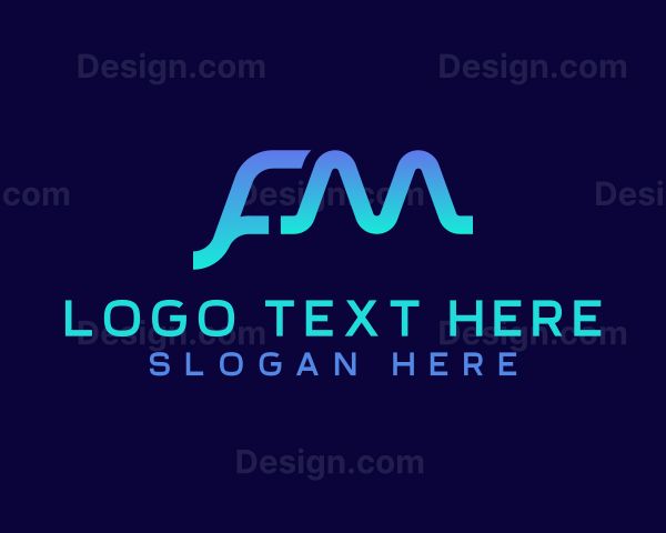 Letter FM Monogram App Logo