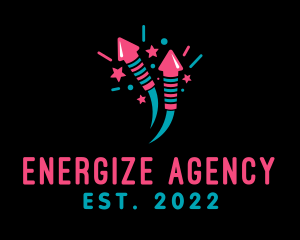 Cute Rocket Fireworks  logo