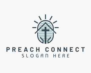 Church Worship Cross logo design