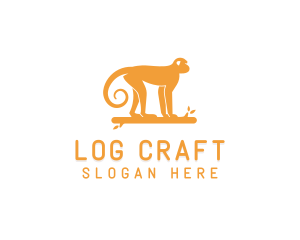 Jungle Log Monkey  logo design