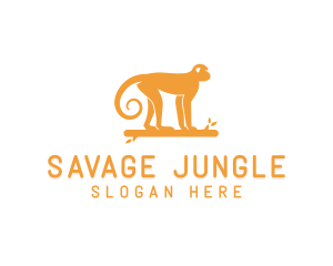 Jungle Log Monkey  logo design