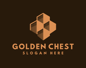 Gold Premium Real Estate Building logo design