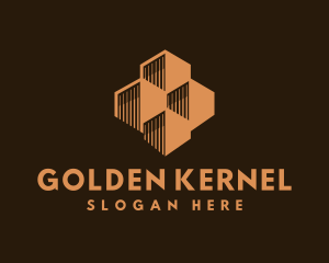 Gold Premium Real Estate Building logo design