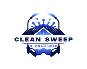 Pressure Washer Janitorial Cleaning logo design