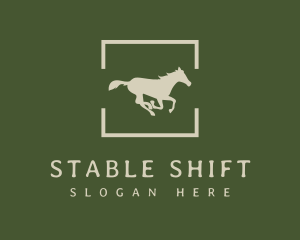 Minimalist Silhouette Horse logo design