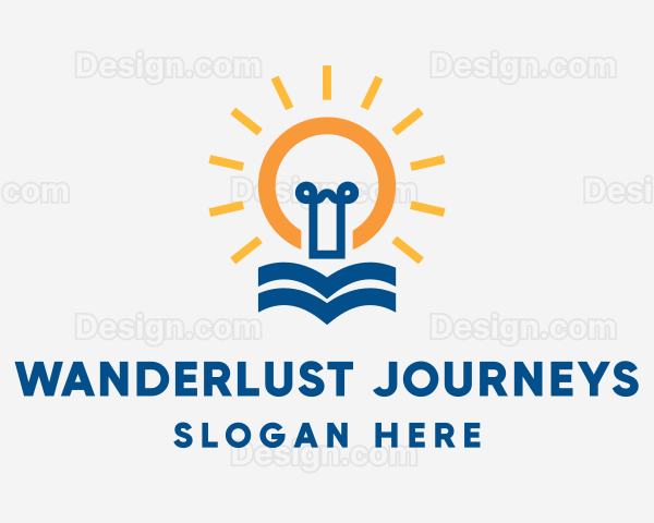 Education Lightbulb Book Logo