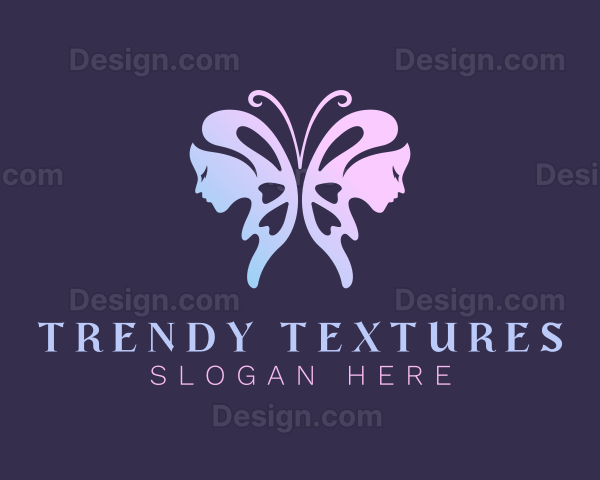 Elegant Butterfly Woman Logo