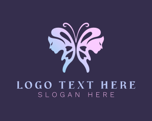 Elegant Butterfly Woman logo