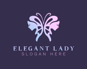 Elegant Butterfly Woman logo design