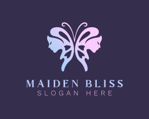 Elegant Butterfly Woman logo design