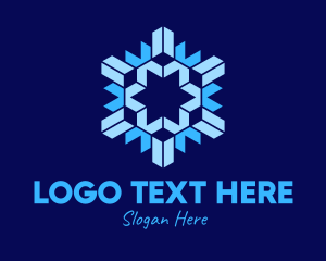 Geometric Papercut Snowflake logo