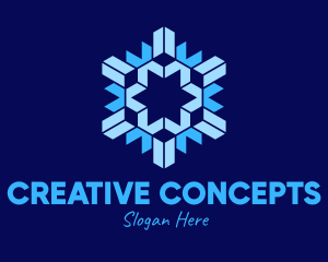 Geometric Papercut Snowflake logo