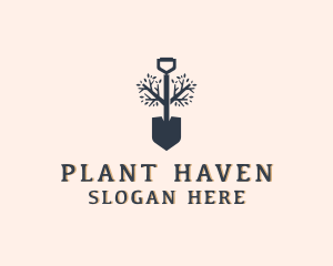 Plant Garden Shovel logo design