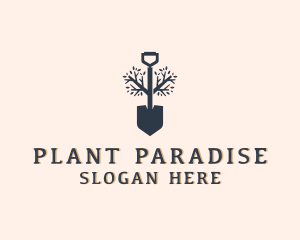 Plant Garden Shovel logo design