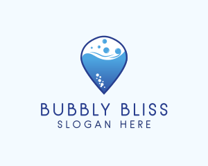 Laundry Bubbles Pin  logo design