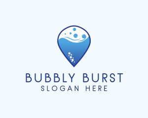 Laundry Bubbles Pin  logo design