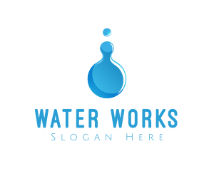 Blue Water Drop logo design